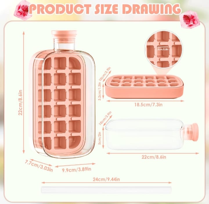 2-in-1 Mini Ice Cube Tray & Portable Bottle – Stay Cool Anywhere