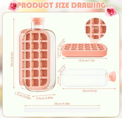 2-in-1 Mini Ice Cube Tray & Portable Bottle – Stay Cool Anywhere