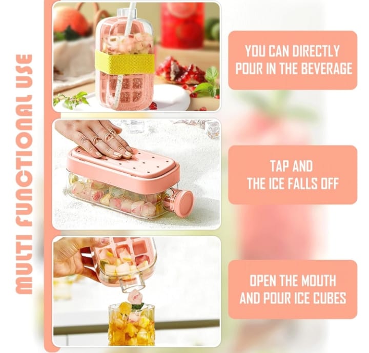 2-in-1 Mini Ice Cube Tray & Portable Bottle – Stay Cool Anywhere