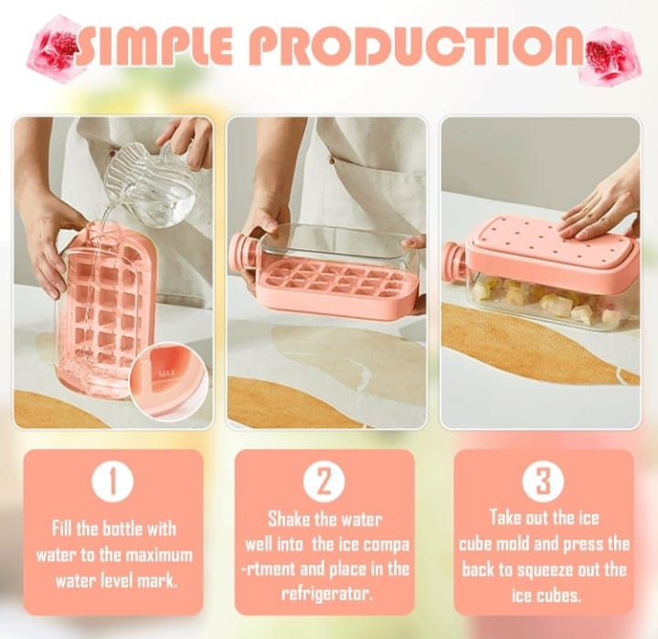 2-in-1 Mini Ice Cube Tray & Portable Bottle – Stay Cool Anywhere